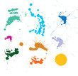 Vector set of colored blots