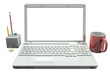 White Laptop Workstation with Work Path