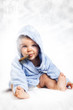 Smoking addiction concept - child puffing a cigar