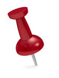 Red thumbtack on white background. Isolated 3D image Red thumbtack on white background. Isolated 3D image