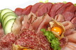 Schinken auf Platte, Partyplatte, Fleisch