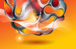 Abstract warm background with ball. Vector illustration