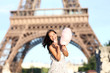 Paris Eiffel Tower woman