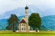 Neuschwanstein Castle in Germany and church near