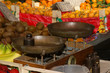 Photo: Old scale with weights at the flea market Old scale with weights at the flea market