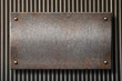grunge rusty metal plate over grid background grunge rusty metal plate over grid background