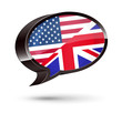 "American-English Speaking" 3D Speech Bubble