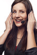 Woman operator with headset