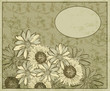 Vektor: Vintage frame with blooming flowers Vintage frame with blooming flowers