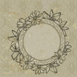 Vektor: Vintage frame with blooming flowers Vintage frame with blooming flowers