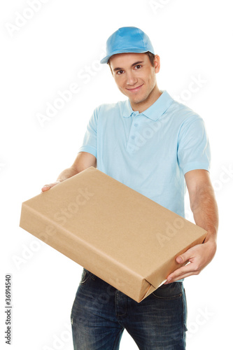 Photo: Bote von Botendienst liefert Post Paket Bote von Botendienst liefert Post Paket