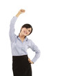 an excited young business woman