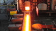 Glühende Träger im Stahlwerk // steelworks
