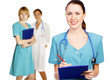 Attractive Caucasian Doctor and Team