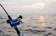 Single fishing-rod at sunrise
