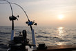 Big game fishing at sunset