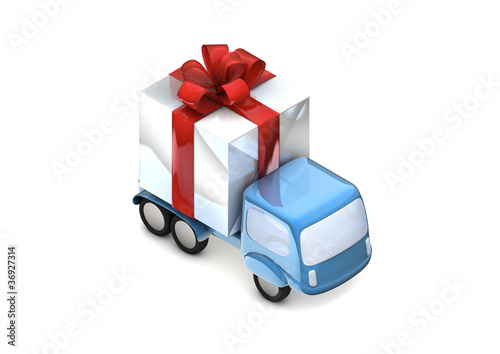 Illustration: camion cadeaux camion cadeaux