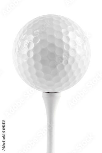Photo: golf ball on tee golf ball on tee