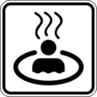 Hot Pot - Whirlpool - beheiztes Becken - Schild Zeichen Symbol