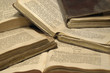 stack of historic books