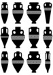 Silhouettes of ancient amphorae and vases Silhouettes of ancient amphorae and vases