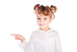 girl pointing the finger