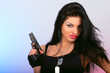 attractive girl with hand gun attractive girl with hand gun