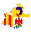 map with flag of Provence-Alpes-Côte d'Azur map with flag of Provence-Alpes-Côte d'Azur
