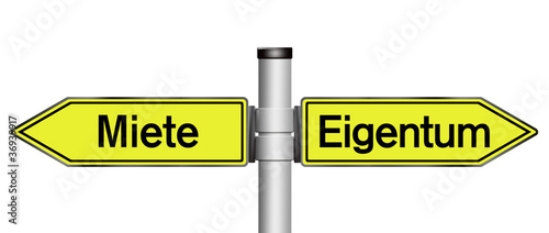 Illustration: miete eigentum konzept schema richtungsentscheidung miete eigentum konzept schema richtungsentscheidung