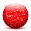Merry Christmas, Kugel, Weihnachten, 3D, rot, Murmel