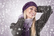 winter girl with scarf and gloves