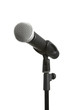 Photo: Microphone on stand isolated on white background Microphone on stand isolated on white background