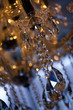 Close-up of a crystal chandelier.
