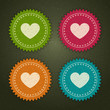 Retro labels set with heart shape vector illustration Retro labels set with heart shape vector illustration