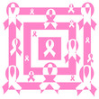 vector illustration of an abstract mosaic  pink Support Ribbon