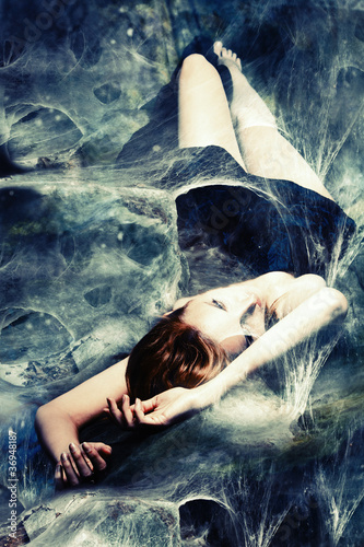 Photo: woman in spider web woman in spider web