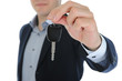 Businessman gives the keys to the car Businessman gives the keys to the car