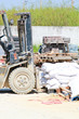 Forklift in vertical view