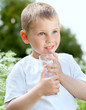 Child drinking pure water
