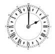 Illustration: Vintage clock on white background Vintage clock on white background