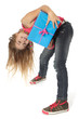 Photo: Enfant avec cadeau isolé sur fond blanc Enfant avec cadeau isolé sur fond blanc