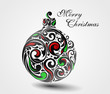 Christmas ball made by swirling flourishes - vector illustration