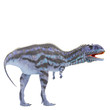 blue majungasaurus back side view