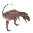 red majungasaurus looking down for food