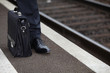 Businessman waiting for the train