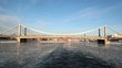 Video: Ship sail along river away from Crimean bridge Ship sail along river away from Crimean bridge