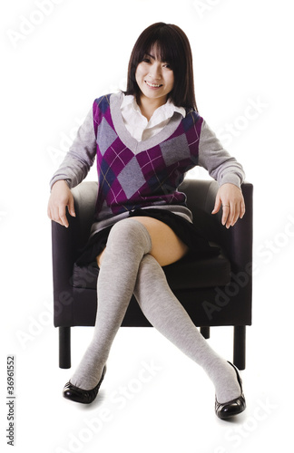 Photo: Chinese school girl portrait. Chinese school girl portrait.