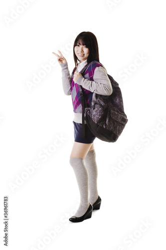 Photo: Chinese school girl portrait. Chinese school girl portrait.