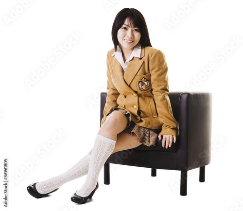 Photo: Chinese school girl portrait. Chinese school girl portrait.