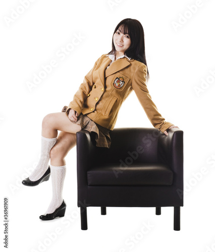 Photo: Chinese school girl portrait. Chinese school girl portrait.